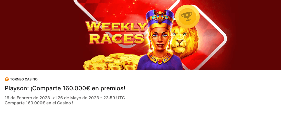 Weekly Race Rivalo casino y Playson