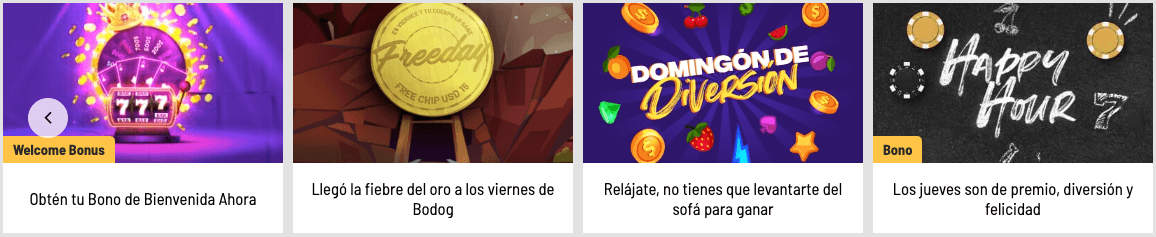 Bonos y promociones Bodog casino Chile