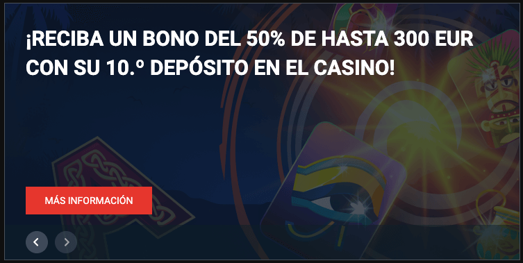 Bono decimo deposito Megapari Casino Chile
