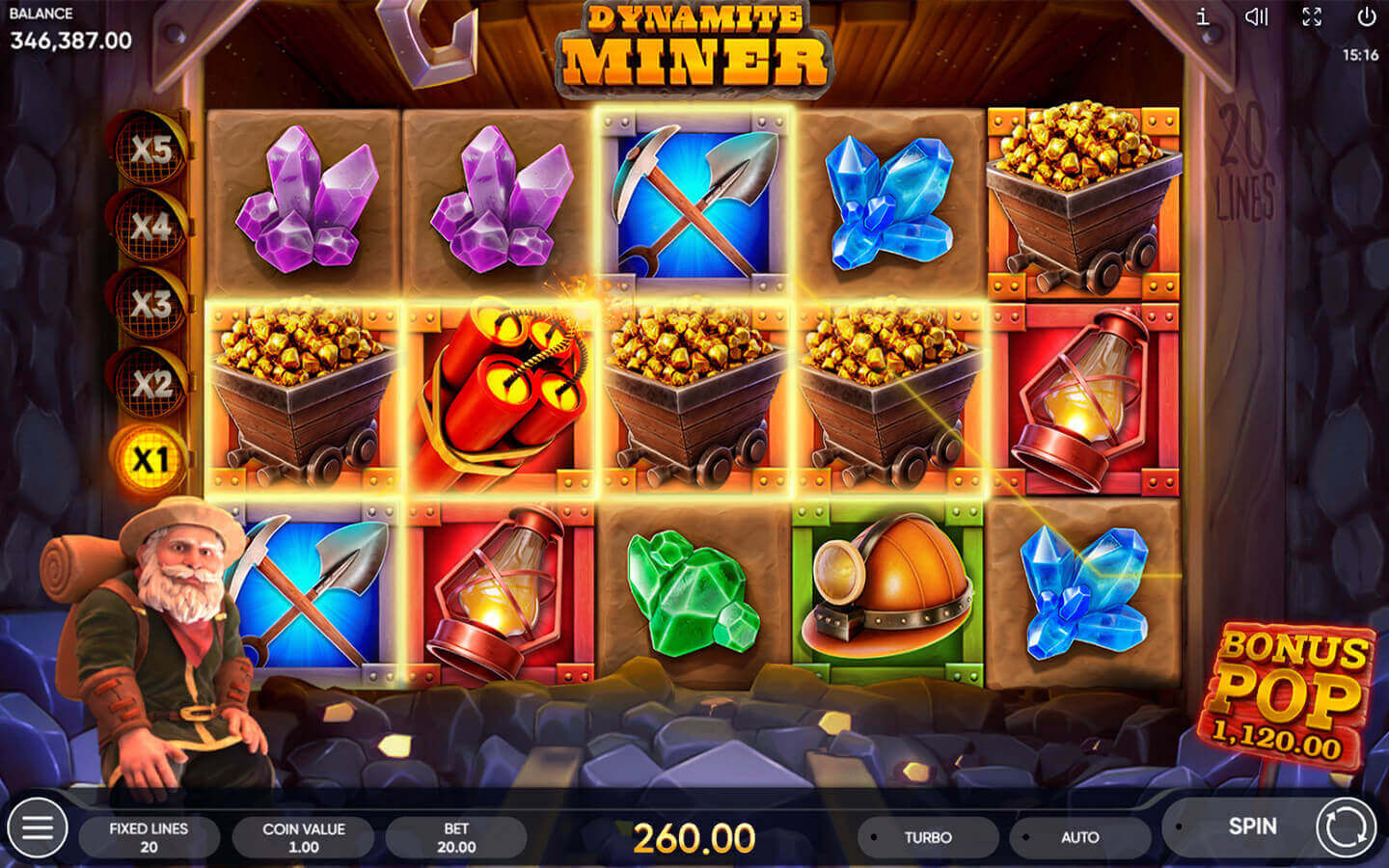 Dynamite Miner Tragamonedas con compra de bonos