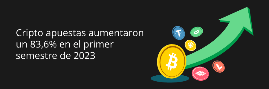 Cripto apuestas aumentaron un 83,6% en el primer semestre de 2023 