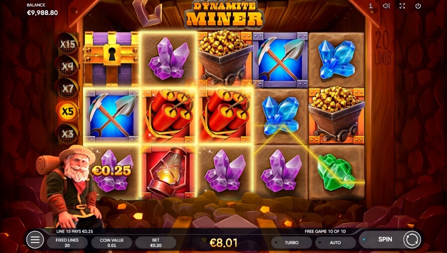 Ronda de bonificación en Dynamite Miner 